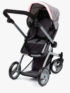 Dukker & Bamser-BayerDesign Bayer Design Dukkevogn Megasæt, Grå Lyserød/Grå