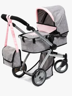 Dukker & Bamser-BayerDesign Bayer Design Dukkevogn Mega Set Milano Lyserød/Grå