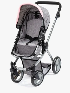 Dukker & Bamser-BayerDesign Bayer Design Dukkevogn Mega Set Milano Lyserød/Grå