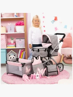 Dukker & Bamser-BayerDesign Bayer Design Dukkevogn Mega Set Milano Lyserød/Grå