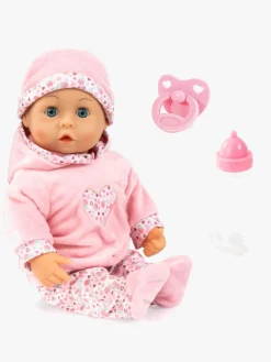 Dukker & Bamser-BayerDesign Bayer Design First Words  Interaktiv Dukke 38cm, Pink Blomster Lyserød