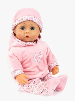 Dukker & Bamser-BayerDesign Bayer Design First Words  Interaktiv Dukke 38cm, Pink Blomster Lyserød