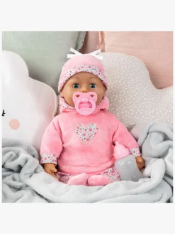 Dukker & Bamser-BayerDesign Bayer Design First Words  Interaktiv Dukke 38cm, Pink Blomster Lyserød