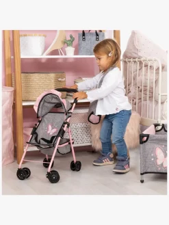 Dukker & Bamser-BayerDesign Bayer Design 10-i-1 Dukkevogn Sæt, Grå/Lyserød