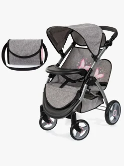 Dukker & Bamser-BayerDesign Bayer Design Twin Star Tvillingedukkevogn, Grå Grå