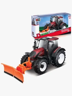 Legetøjsbiler & -Fartøjer-Bburago 1:32 Valtra Farm Traktor N174 med Sneplov