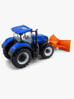 Legetøjsbiler & -Fartøjer-Bburago New Holland T7.315 Traktor med Sneplov 1:32