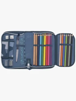 Kreativt Legetøj-Beckmann Penalhus Enkelt, Tiger Race Blå/Grå