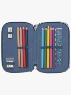 Kreativt Legetøj-Beckmann Penalhus Tredelt, Tiger Race Blå/Grå