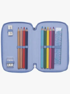 Kreativt Legetøj-Beckmann Penalhus Tredelt, Unicorn Princess Ice Blue Blå/Hvid