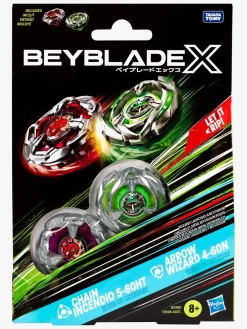 Legetøjsfigurer-Beyblade X Chain Incendio 5-60HT & Arrow Wizard 4-60N Spinnere 2-pak