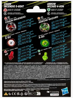 Legetøjsfigurer-Beyblade X Chain Incendio 5-60HT & Arrow Wizard 4-60N Spinnere 2-pak