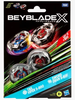 Legetøjsfigurer-Beyblade X Tail Viper 5-80O & Sword Dran 3-60F Spinnere 2-pak
