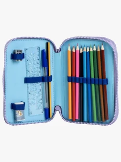 Kreativt Legetøj-Bluey Dobbelt Penalhus, Blå/Lilla