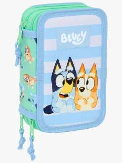 Kreativt Legetøj-Bluey Penalhus med 3 Rum, Sisters Blå/Grøn