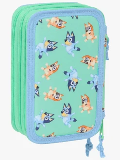 Kreativt Legetøj-Bluey Penalhus med 3 Rum, Sisters Blå/Grøn