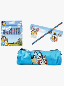 Kreativt Legetøj-Bluey Skrivesæt med Farvekridt & Penalhus