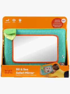 Babylegetøj-BrightStarts Safari Mirror Aktivitetslegetøj, Grønt/Mønstret