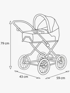 Dukker & Bamser-Brio 24891375 Dukkevogn Kombi, Lyserød