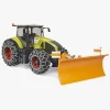 Legetøjsbiler & -Fartøjer-Bruder Claas Axion 950 Traktor med Snekæde & Plov