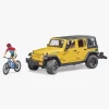 Legetøjsbiler & -Fartøjer-Bruder Jeep Wrangler Rubicon Unlimited m. Cykel