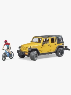 Legetøjsbiler & -Fartøjer-Bruder Jeep Wrangler Rubicon Unlimited m. Cykel
