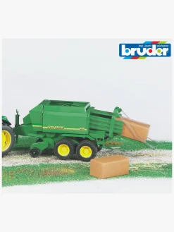 Legetøjsbiler & -Fartøjer-Bruder John Deere Halmpresser m. Halmballer
