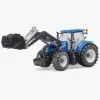 Legetøjsbiler & -Fartøjer-Bruder New Holland T7.315 m. Frontlaster