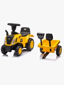 Pedal- & Gåbiler-CAT erpillar Gåbil med Trailer, Gul