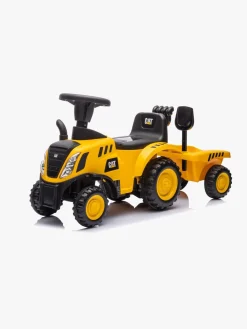 Pedal- & Gåbiler-CAT erpillar Gåbil med Trailer, Gul