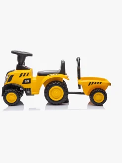 Pedal- & Gåbiler-CAT erpillar Gåbil med Trailer, Gul