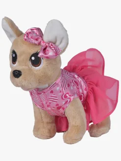 Dukker & Bamser-ChichiLove ChiChi Love Bamse Hund med Hjerteformet Taske Lyserød/Brun