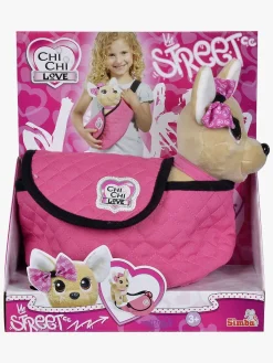 Dukker & Bamser-ChichiLove ChiChi Love Hund i Trendy Taske Lyserød/Brun