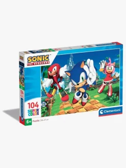 Spil & Puslespil-Clementoni Sonic Børnepuslespil 104 Brikker