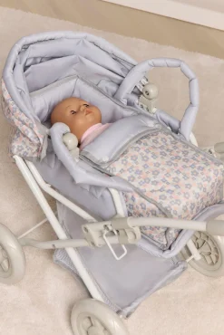 Dukker & Bamser-CloudberryCastle Cloudberry Castle Dukkevogn Floral Grå/Hvid