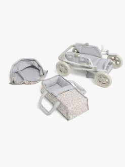 Dukker & Bamser-CloudberryCastle Cloudberry Castle Dukkevogn Floral Grå/Hvid