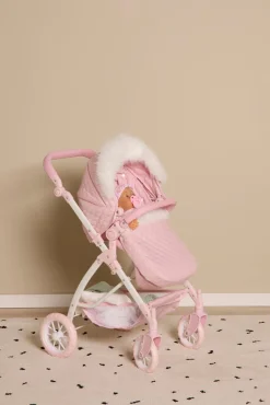 Dukker & Bamser-CloudberryCastle Cloudberry Castle Dukkevogn Konvertibel Pelskrave Lyserød