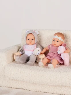 Dukker & Bamser-CloudberryCastle Cloudberry Castle Gavesæt Dukke Twins Deluxe 35 cm, Lyserød/Hvid