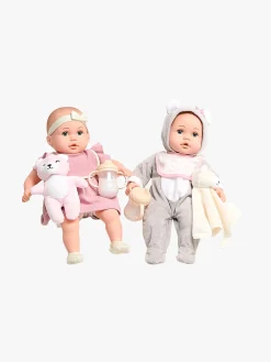 Dukker & Bamser-CloudberryCastle Cloudberry Castle Gavesæt Dukke Twins Deluxe 35 cm, Lyserød/Hvid