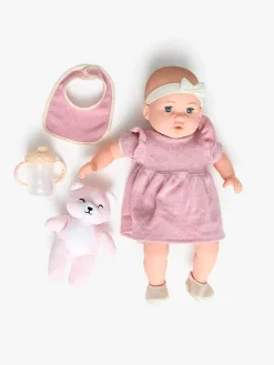 Dukker & Bamser-CloudberryCastle Cloudberry Castle Gavesæt Dukke Twins Deluxe 35 cm, Lyserød/Hvid