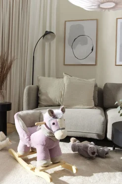 Gyngeheste & -Dyr-CloudberryCastle Cloudberry Castle Gyngehest med Ryglæn, Pink Lyserød/Hvid