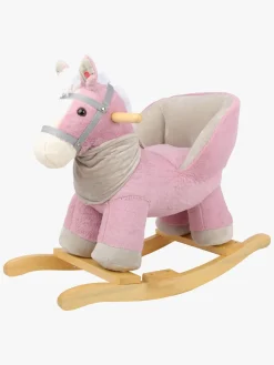 Gyngeheste & -Dyr-CloudberryCastle Cloudberry Castle Gyngehest med Ryglæn, Pink Lyserød/Hvid