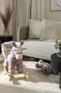 Gyngeheste & -Dyr-CloudberryCastle Cloudberry Castle Gyngehest med Ryglæn, Pink Lyserød/Hvid