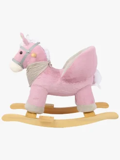 Gyngeheste & -Dyr-CloudberryCastle Cloudberry Castle Gyngehest med Ryglæn, Pink Lyserød/Hvid