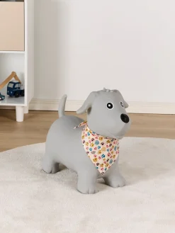 Udelegetøj-CloudberryCastle Cloudberry Castle Hoppedyr Hund med Tørklæde, Grå Grå