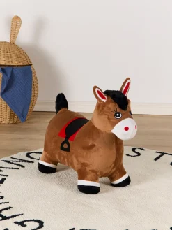 Udelegetøj-CloudberryCastle Cloudberry Castle Hoppedyr Hest med Plysbetræk, Brun