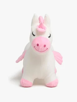 Udelegetøj-CloudberryCastle Cloudberry Castle Hoppedyr Enhjørning med Plysbetræk, Hvid