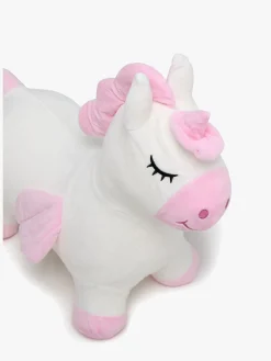 Udelegetøj-CloudberryCastle Cloudberry Castle Hoppedyr Enhjørning med Plysbetræk, Hvid