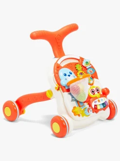 Pedal- & Gåbiler-CloudberryCastle Cloudberry Castle 2-i-1 Gåvogn med Aktivitetsbord, Orange Hvid/Orange
