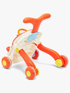 Pedal- & Gåbiler-CloudberryCastle Cloudberry Castle 2-i-1 Gåvogn med Aktivitetsbord, Orange Hvid/Orange
